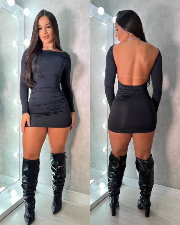 Vestido Costas Abertas Helo Preto - Imagem 7