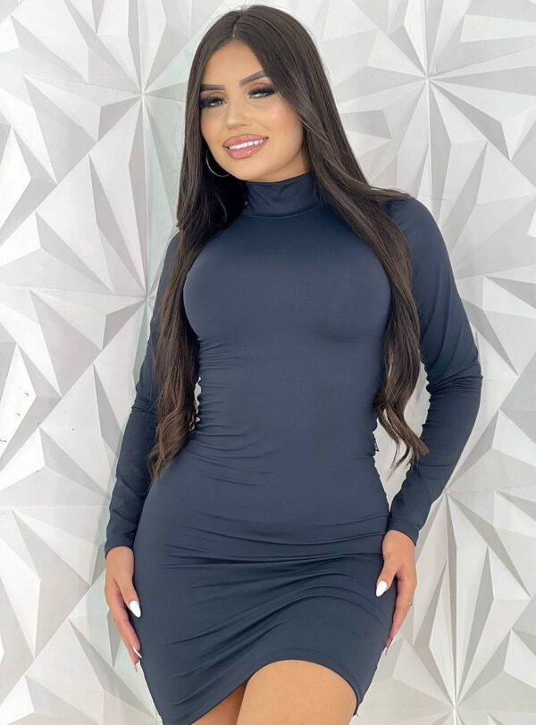 Vestido Golinha Suplex Preto Ísis - Imagem 6