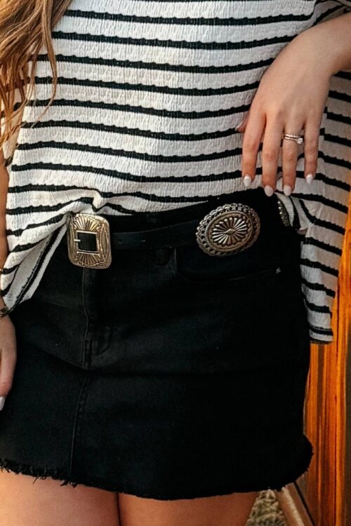 Cinto Preto Com Fivela e Detalhes Mayara