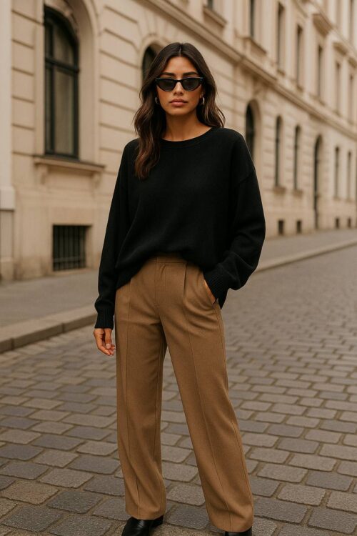 Blusa Ponche Preto Tricô Modal