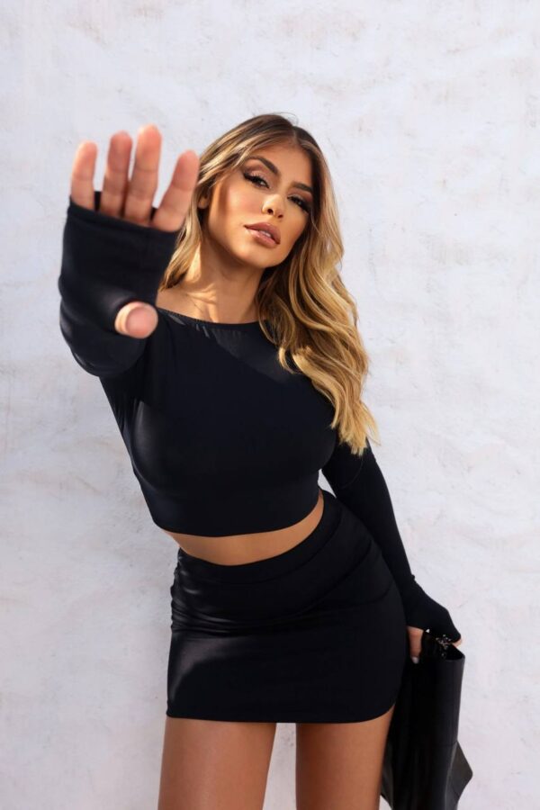 Saia Jessica Poliamida Preta - Imagem 5