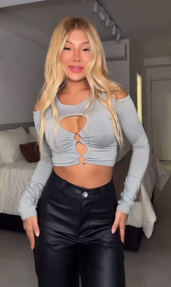 Cropped Triz Poliamida Cinza - Imagem 6
