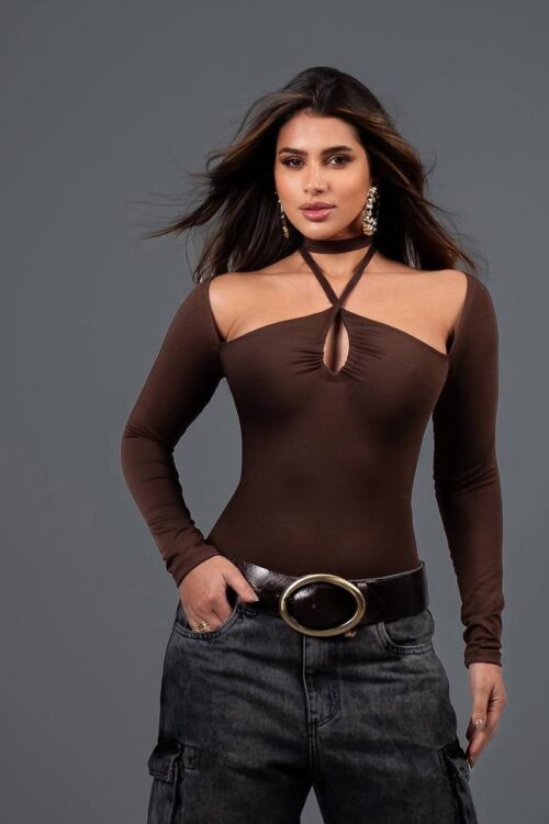 Body Poliamida Sammy Marrom