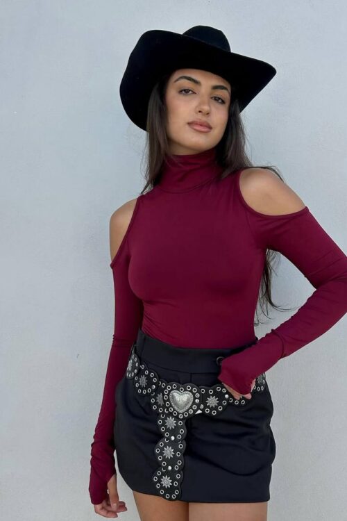 Body Poliamida Ombros Abertos Bordo