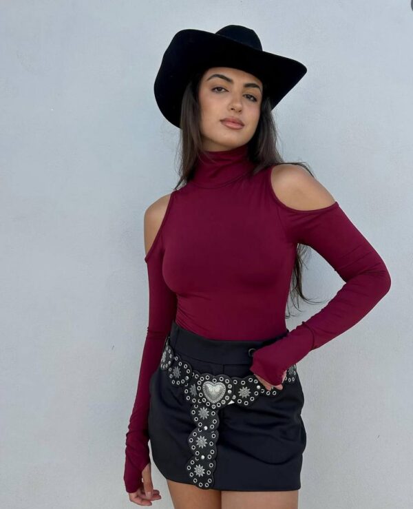 Body Poliamida Ombros Abertos Bordo - Imagem 2