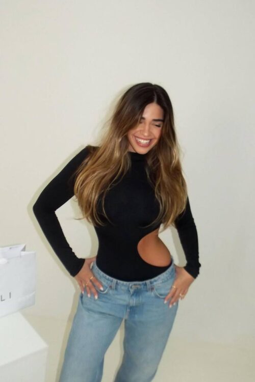 Body Poliamida Abertura Lateral Preto