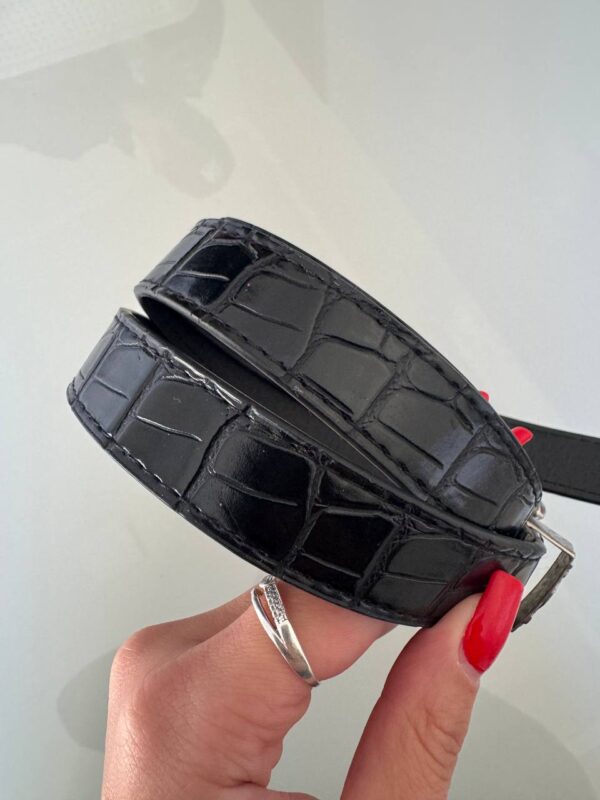 Cinto Preto Fivela Prata Leona - Imagem 2
