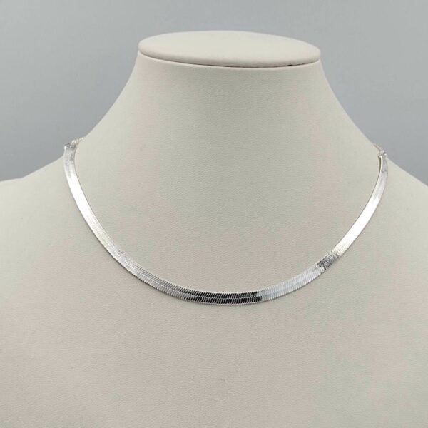 Colar Choker Folheada A Prata - Fita 3 Mm