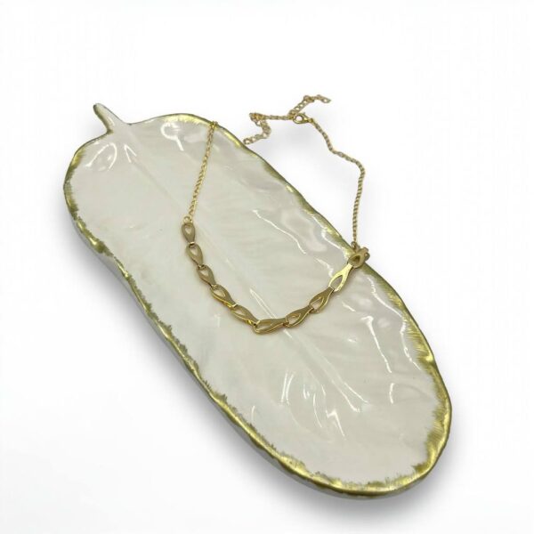 Colar Choker Folheado A Ouro - Design Drop - Imagem 3