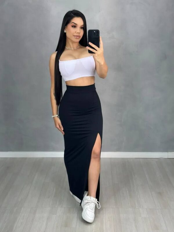 Saia Skylar Suplex Longa Preto