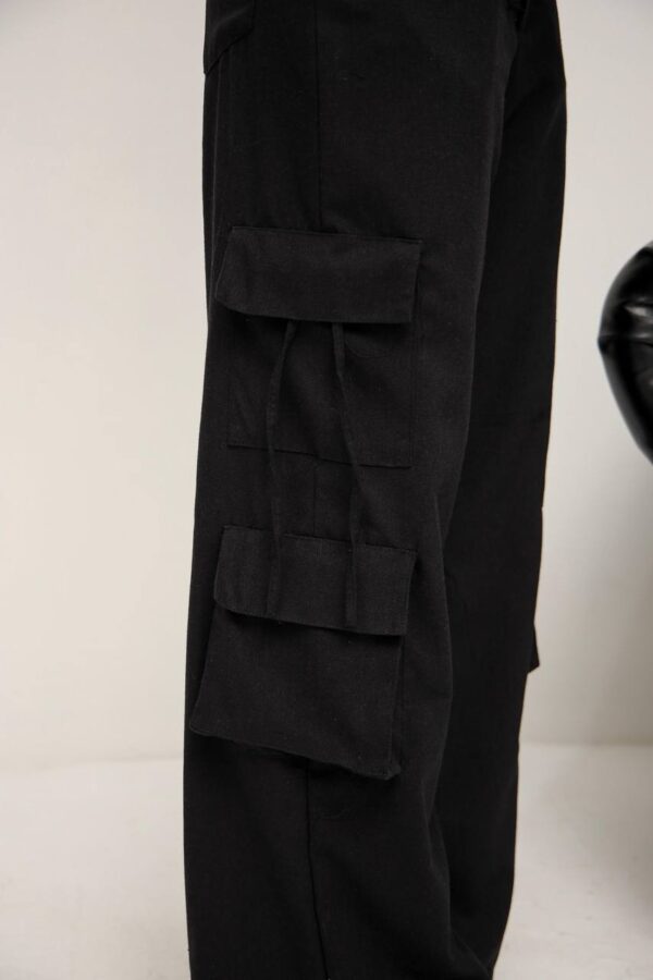 Calça Cargo Linho Wide Leg Bratz Preto - Imagem 4