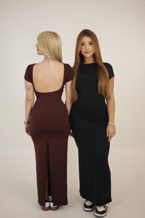 Vestido Costas Abertas Íris Preto - Imagem 4