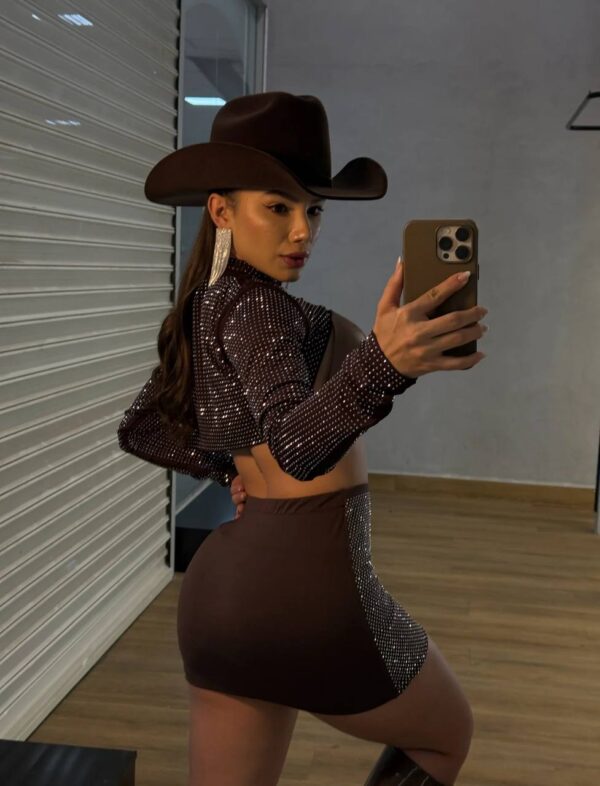 Cropped Top Cirre Marrom - Imagem 3