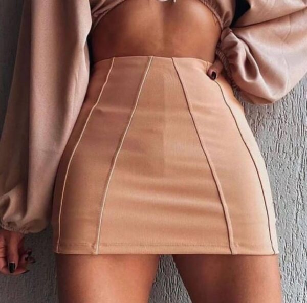 Saia Shorts Bengaline Marrom - Imagem 2