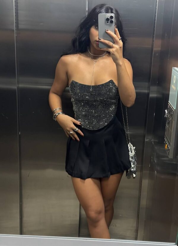 Saia Shorts Alfaiataria Colegial Preto - Imagem 6