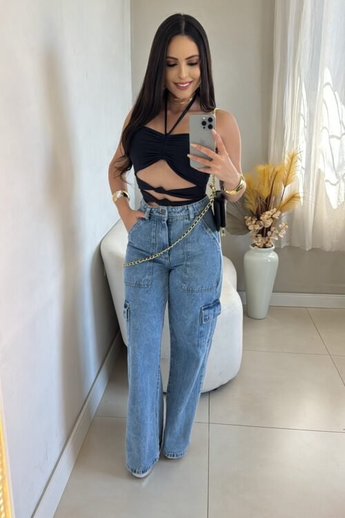 Calça Jeans Wide Leg Clássica Sensação