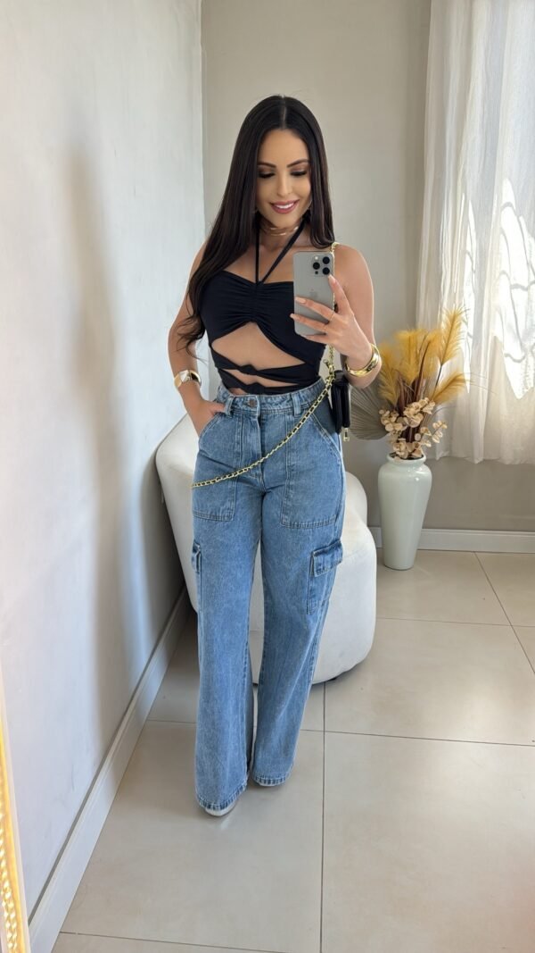 Calça Jeans Wide Leg Clássica Sensação - Imagem 2