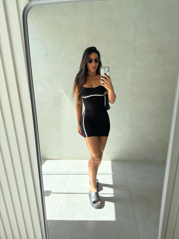 Vestido Bicolor Bia Preto - Imagem 4