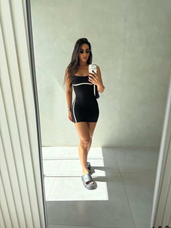 Vestido Bicolor Bia Preto - Imagem 5