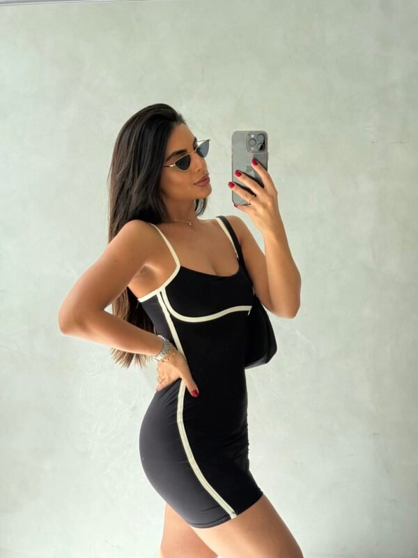 Vestido Bicolor Bia Preto - Imagem 3