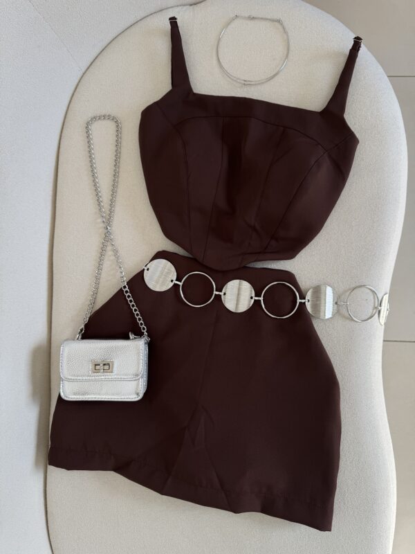 Conjunto Alfaiataria Malu Marrom