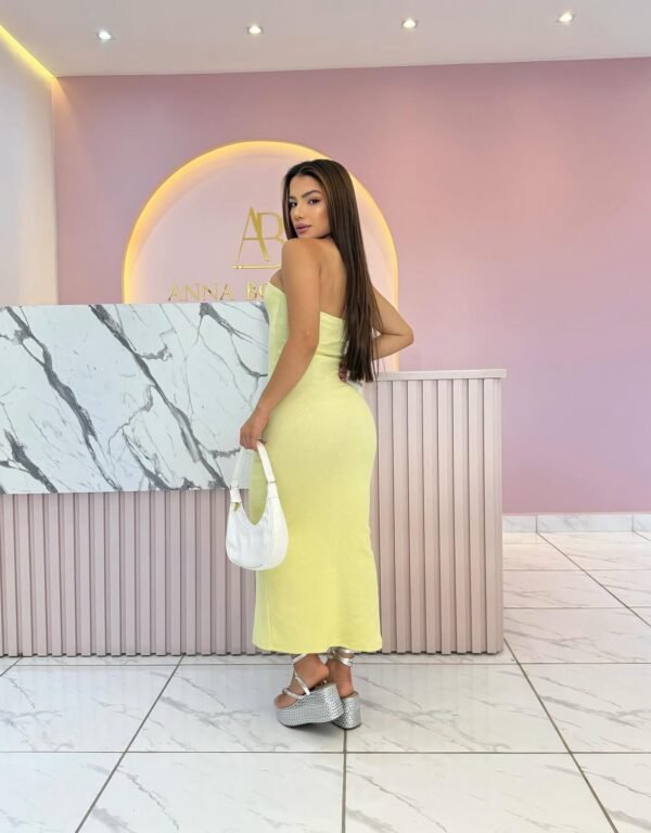 Vestido Tomara Que Caia Mid Valentina Amarelo - Imagem 3