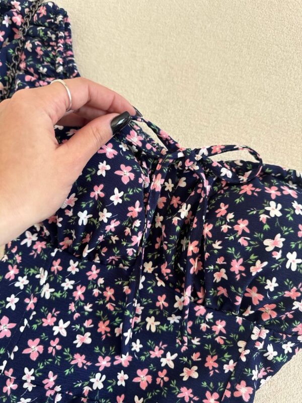 Vestido/macaquinho Camponesa Floral Azul Claro - Imagem 11
