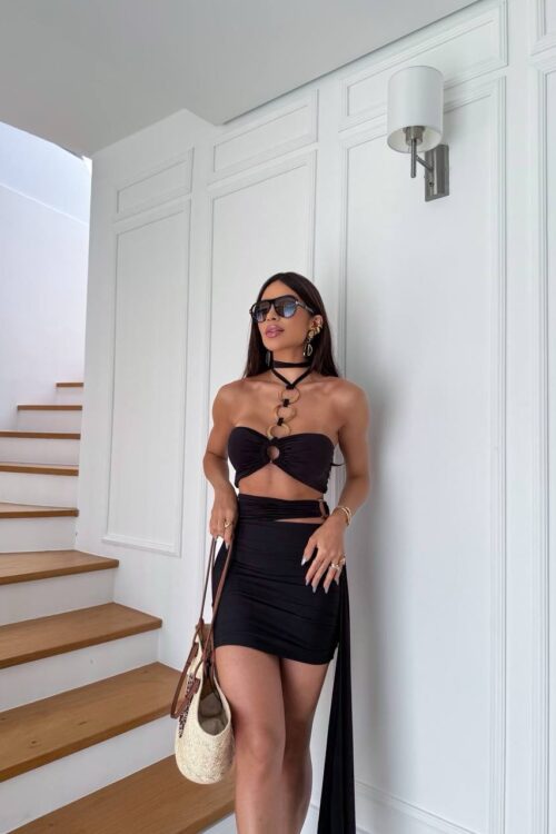 Conjunto Fluit Argola Preto