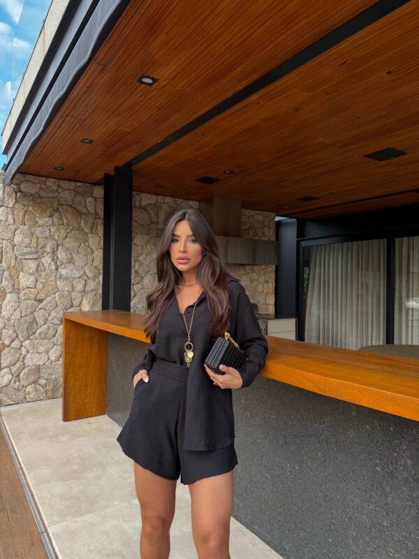 Conjunto Maresias Visco Flame Preto