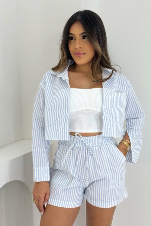 Conjunto Listras Zarah Azul
