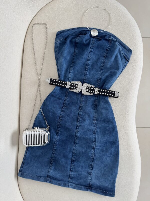 Vestido Jeans Tomara Que Caia com Lycra