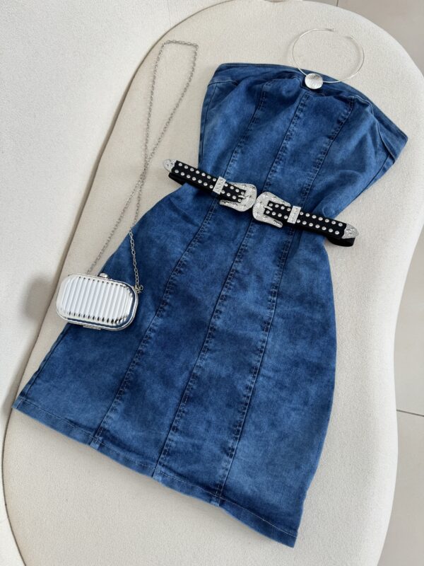 Vestido Jeans Tomara Que Caia com Lycra - Imagem 2