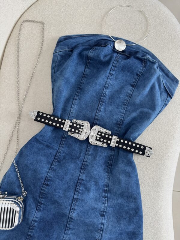 Vestido Jeans Tomara Que Caia com Lycra - Imagem 4