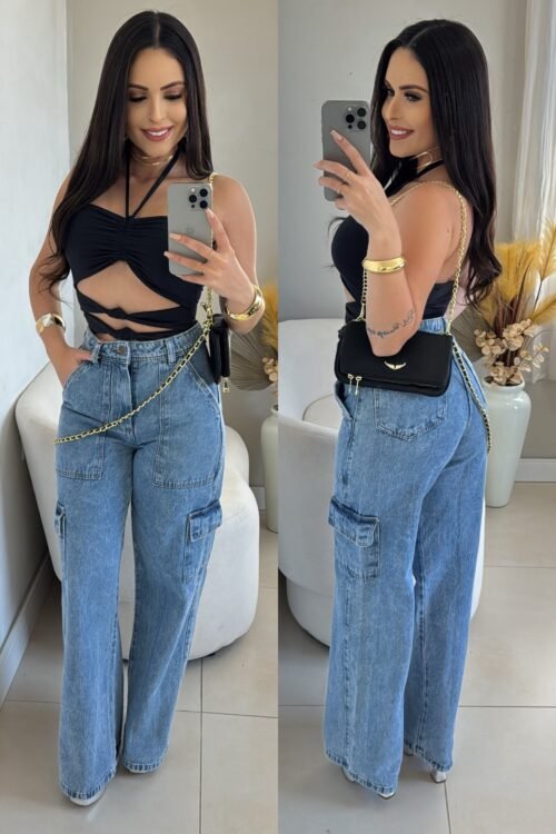 Calça Jeans Wide Leg Clássica Sensação