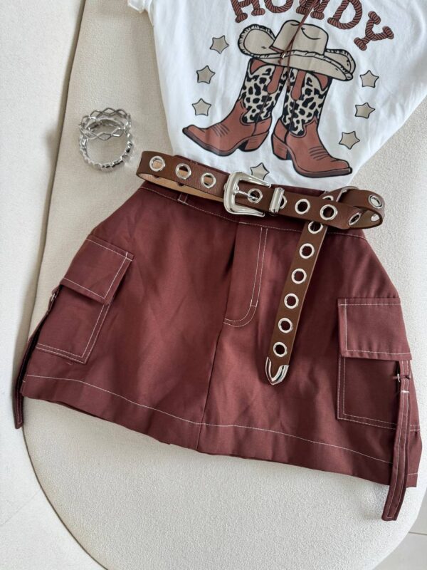 Saia Shorts Cargo Marrom Paula - Imagem 2