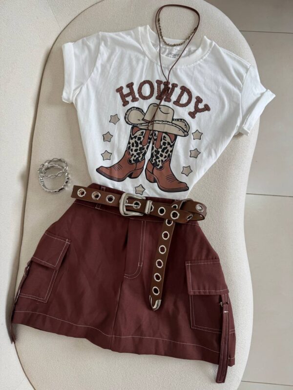 Saia Shorts Cargo Marrom Paula