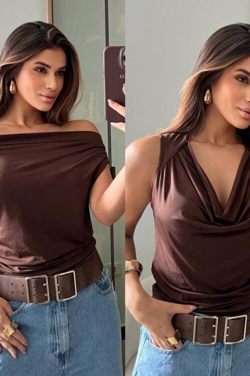 Blusa 2 Em 1 Helena Marrom