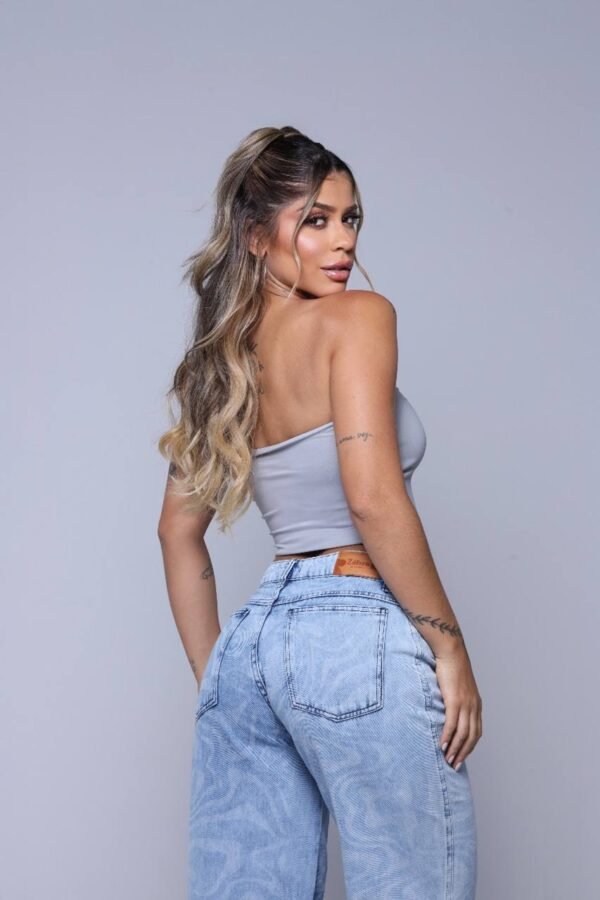 Cropped Tube Poliamida 2 Em 1 Marrom com Cinza - Imagem 8