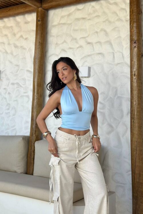 Cropped Livia Multiformas Azul Bebê