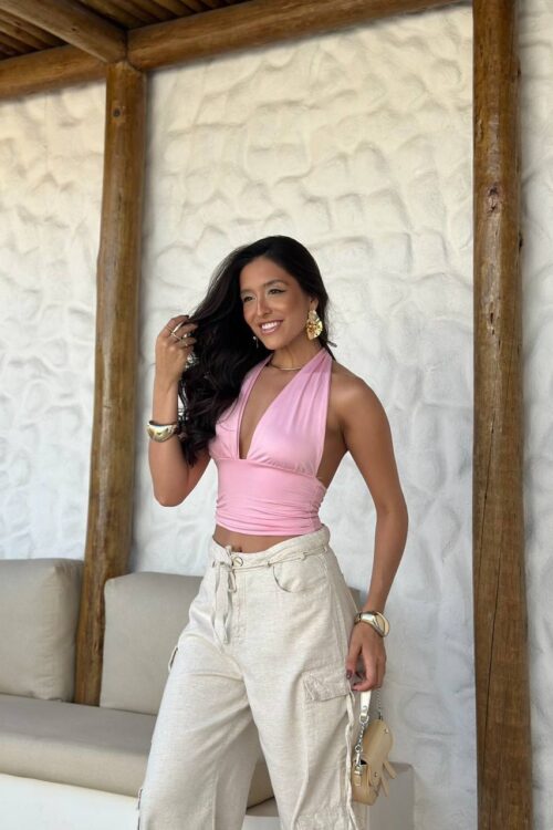 Cropped Livia Multiformas Rosa Bebê