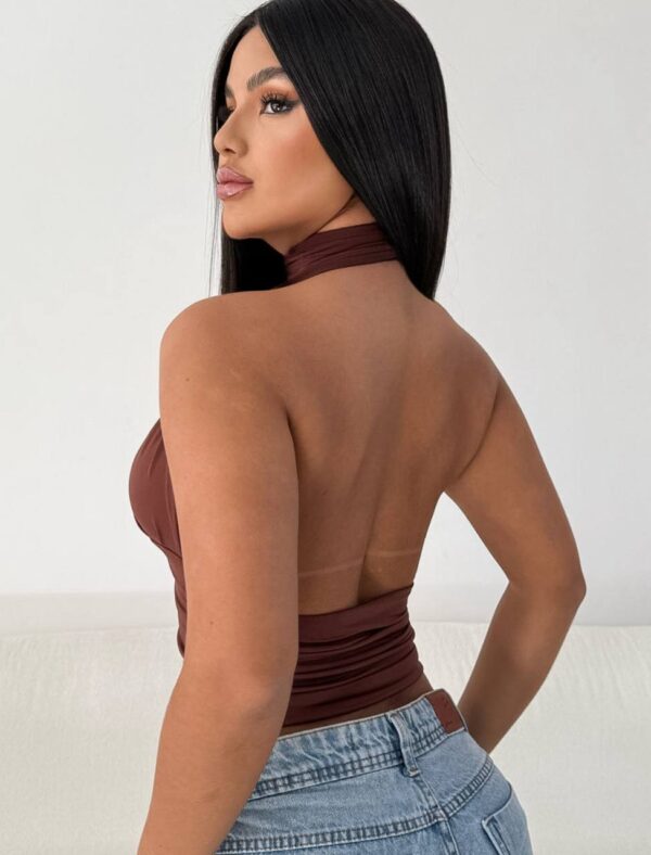 Cropped Livia Multiformas Marrom - Imagem 3