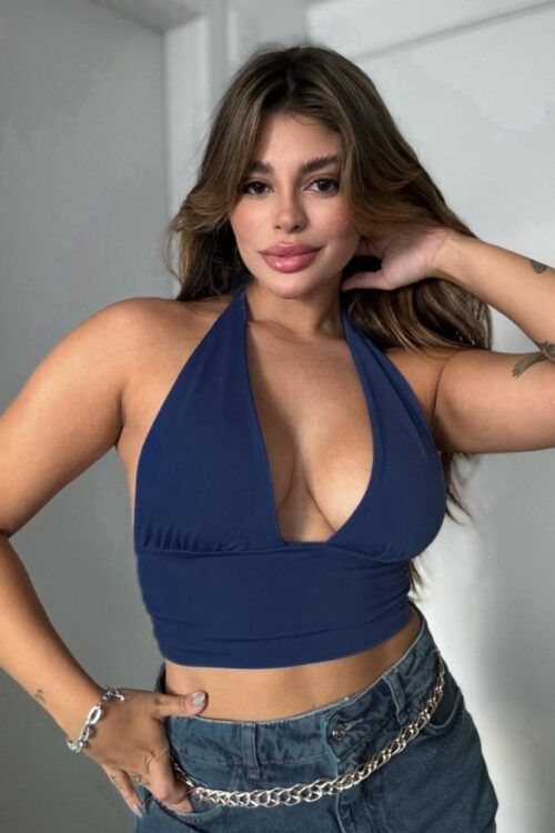 Cropped Livia Multiformas Azul Marinho