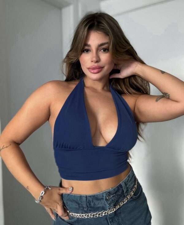 Cropped Livia Multiformas Azul Marinho