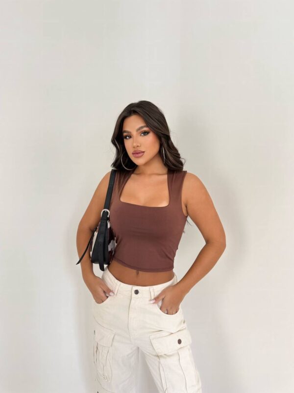 Cropped Vicky Marrom