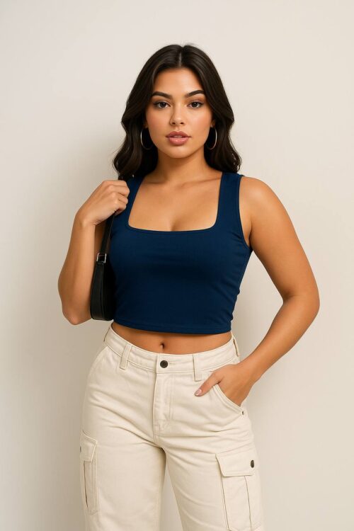 Cropped Vicky Azul Marinho