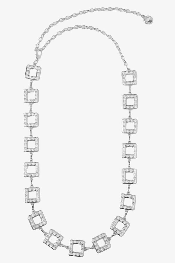 Cinto Corrente Luxo Strass Prata - Imagem 2