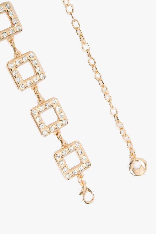 Cinto Corrente Luxo Strass Dourada - Imagem 2