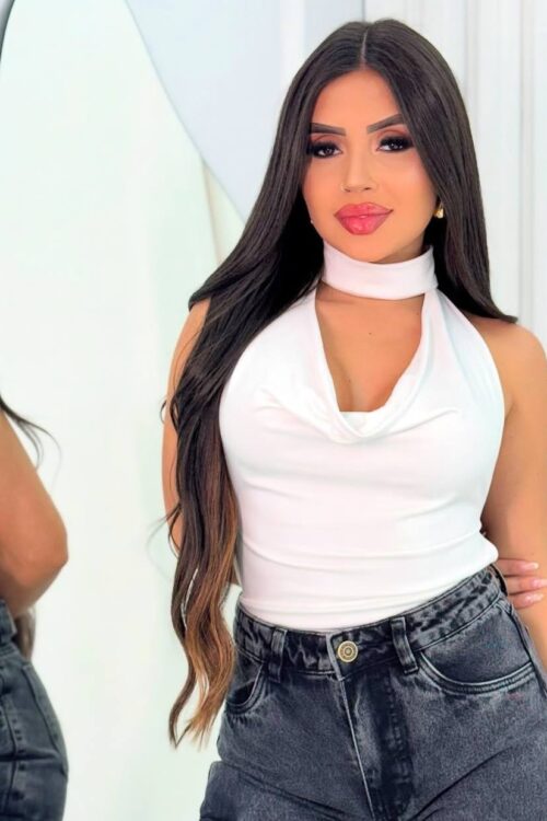 Body Gola Boba (Choker Removível) Branco