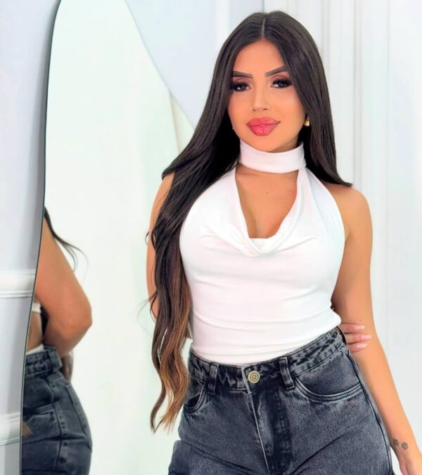 Body Gola Boba (Choker Removível) Branco
