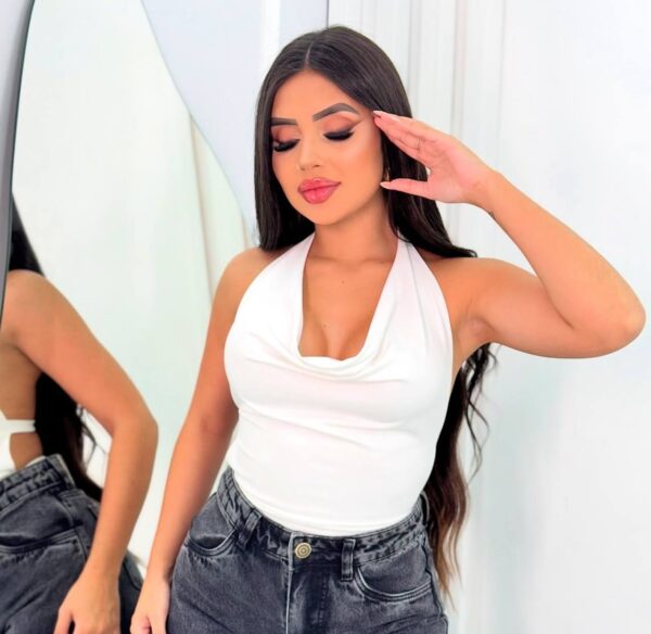 Body Gola Boba (Choker Removível) Branco - Imagem 2